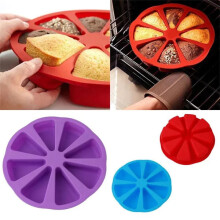 (Red) Silicone Cake Pan Tins Pastry Muffin Pizza Baking Tray Mould