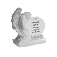 Graveside Plaque Ornament Mum Memorial Angel With Heart Family