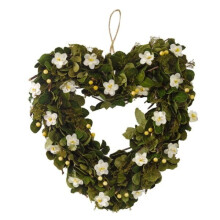 Artificial Flower Door Wreath Spring Bloom Hanging Heart Home Garden Decor