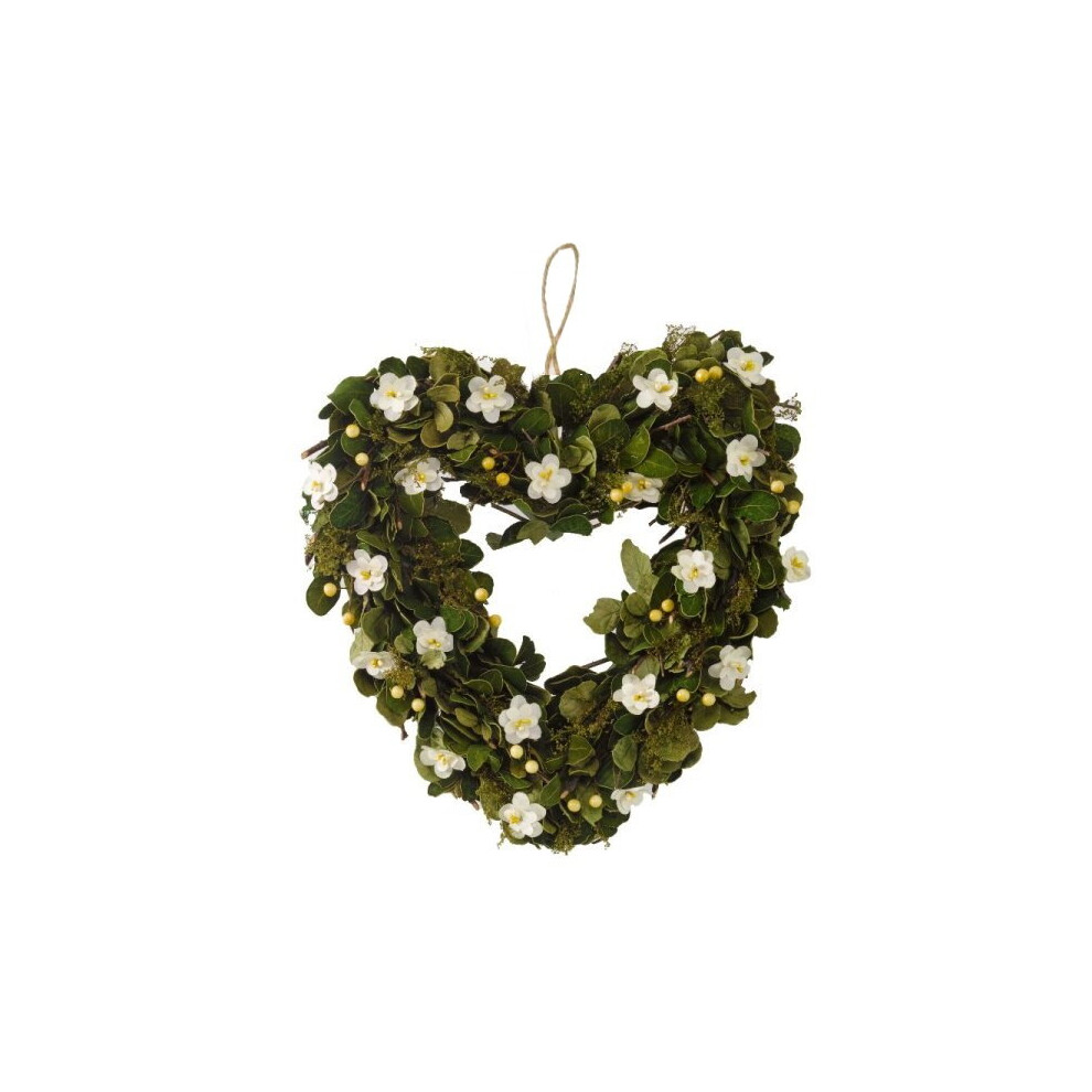 Artificial Flower Door Wreath Spring Bloom Hanging Heart Home Garden Decor
