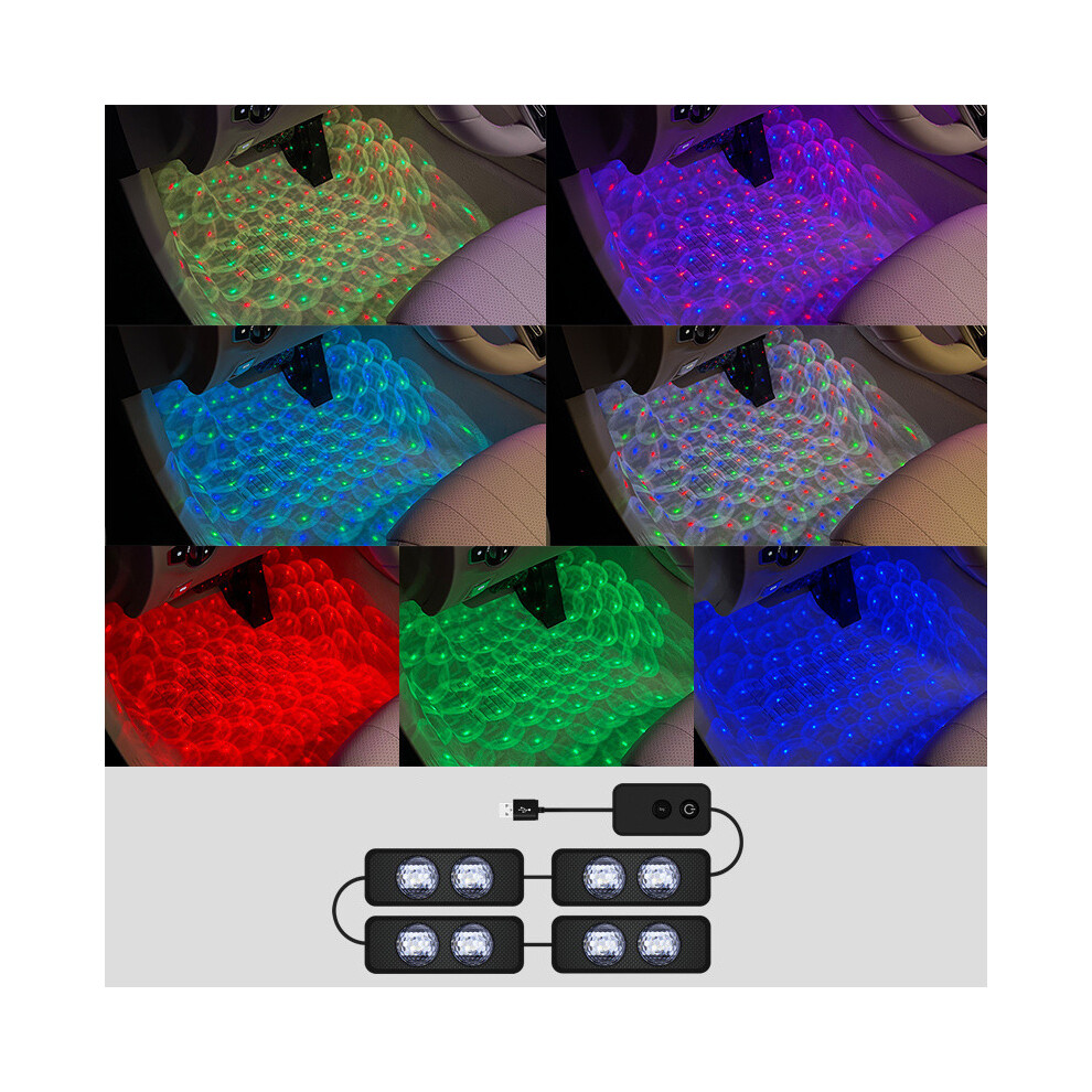 (Star Model) Car Atmosphere S Sound Remote Control Led Rgb Floor Decoration Light 768611147872