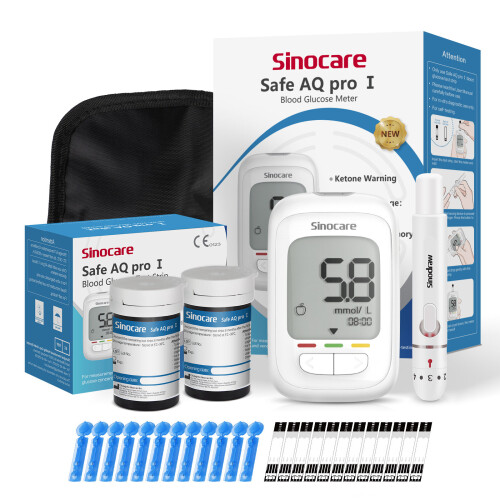 (Safe AQ Pro I 50 Kit) Sinocare Safe AQ Pro I Glucometer + Strips