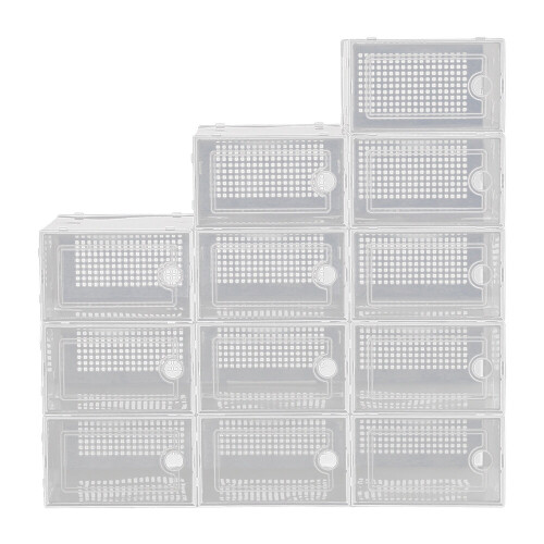 Living And Home (White) 12x Stackable Shoe Storage Box Organiser 1
