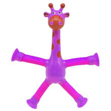 (  Purple) Telescopic Suction Cup Giraffe Toy Stretch Decompress Novel Educational