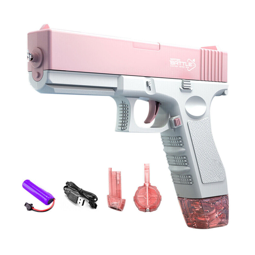 (  Pink - Drum version) Electric Water Guns Pistol for Adults & Children Summer Pool Beach Toy Outdoor