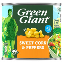 Green Giant Sweetcorn & Peppers 340g (Pack of 8)