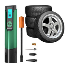 (Green) Mini Cordless Tire Inflator Portable Air Compressor Car Bicycle Electric Air Pump