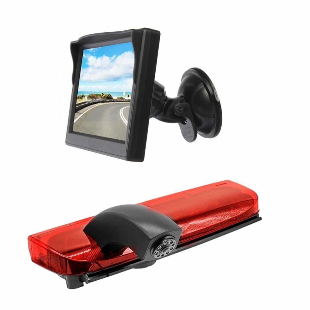 Brake Parking Reverse Camera &5'' Suction Cup Rear View Screen Display Monitor For Ford Transit Connect (2014-2019) Light 716963473361