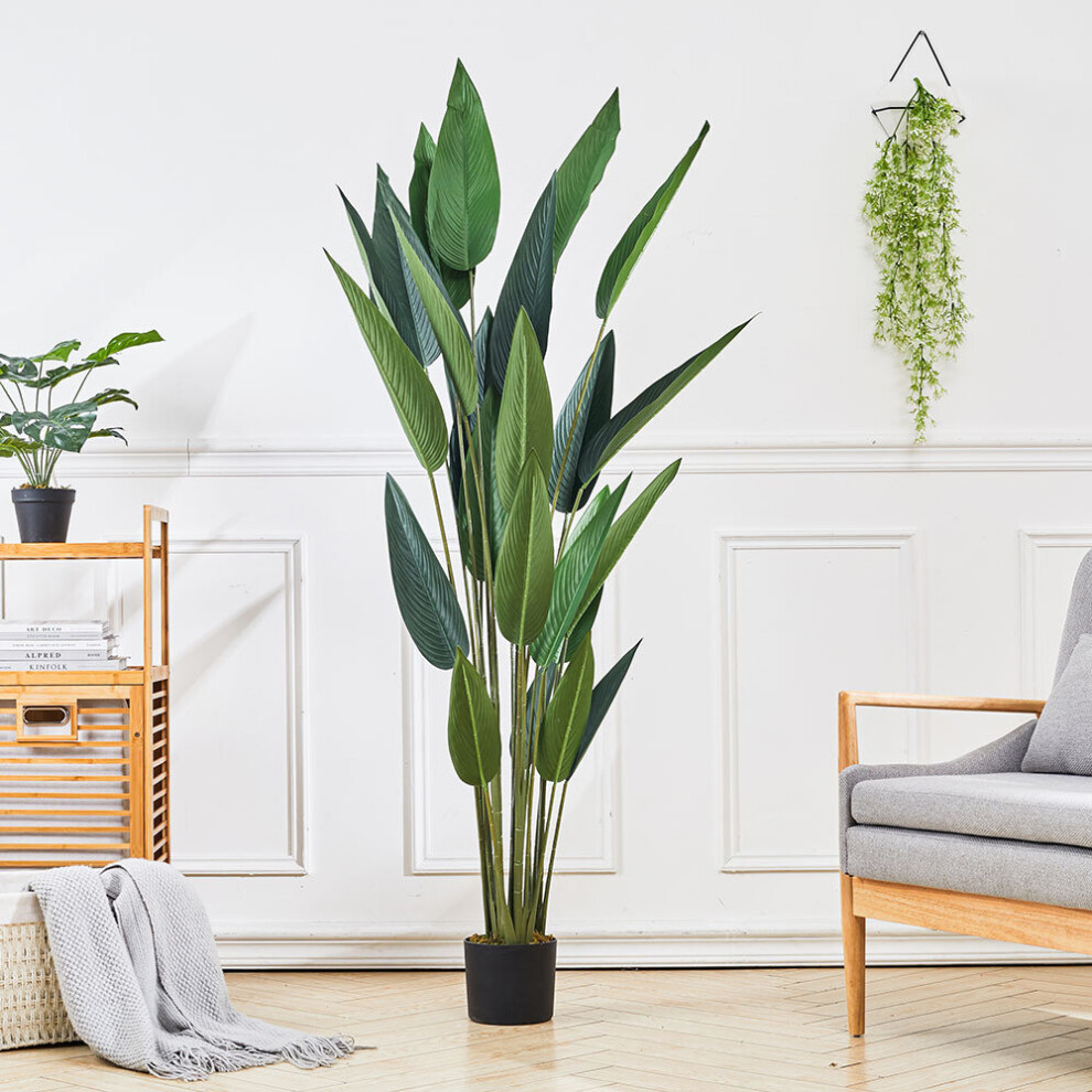 Living And Home (180Cm H) Artificial Bird Of Paradise Plant Fake Tropical Tree In Pot