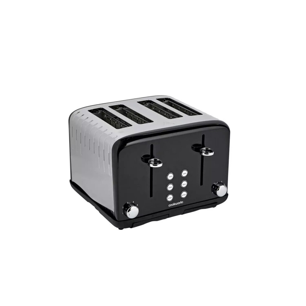 cookworks-pyramid-4-slice-toaster---black