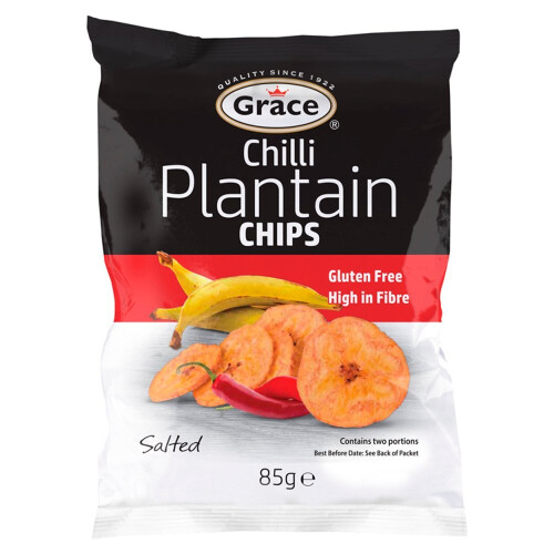 Grace Plantain Chips Chilli 85g (Pack of 9) 1