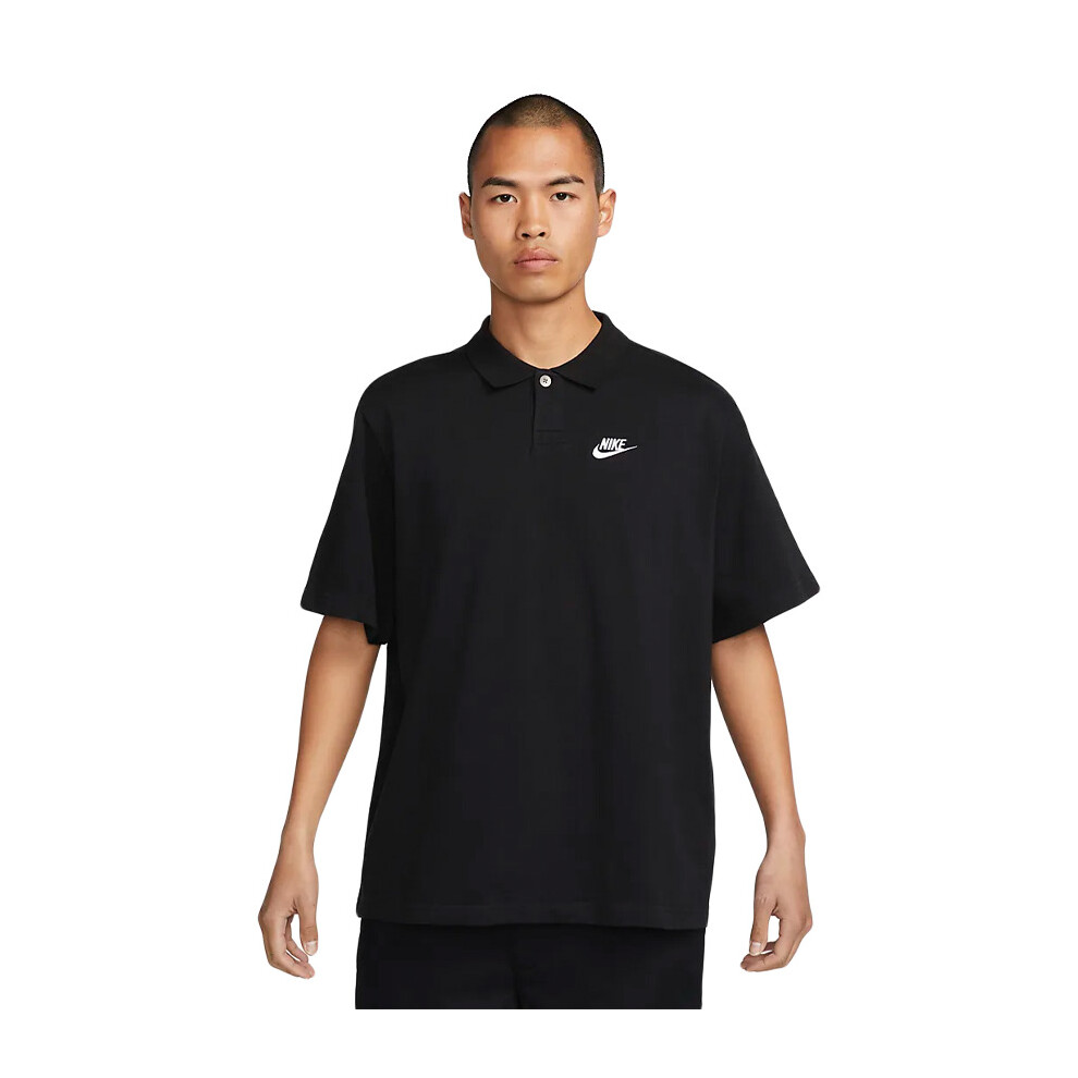 (DX0618-010-S) Nike Club Men's Lapel T-Shirt Black