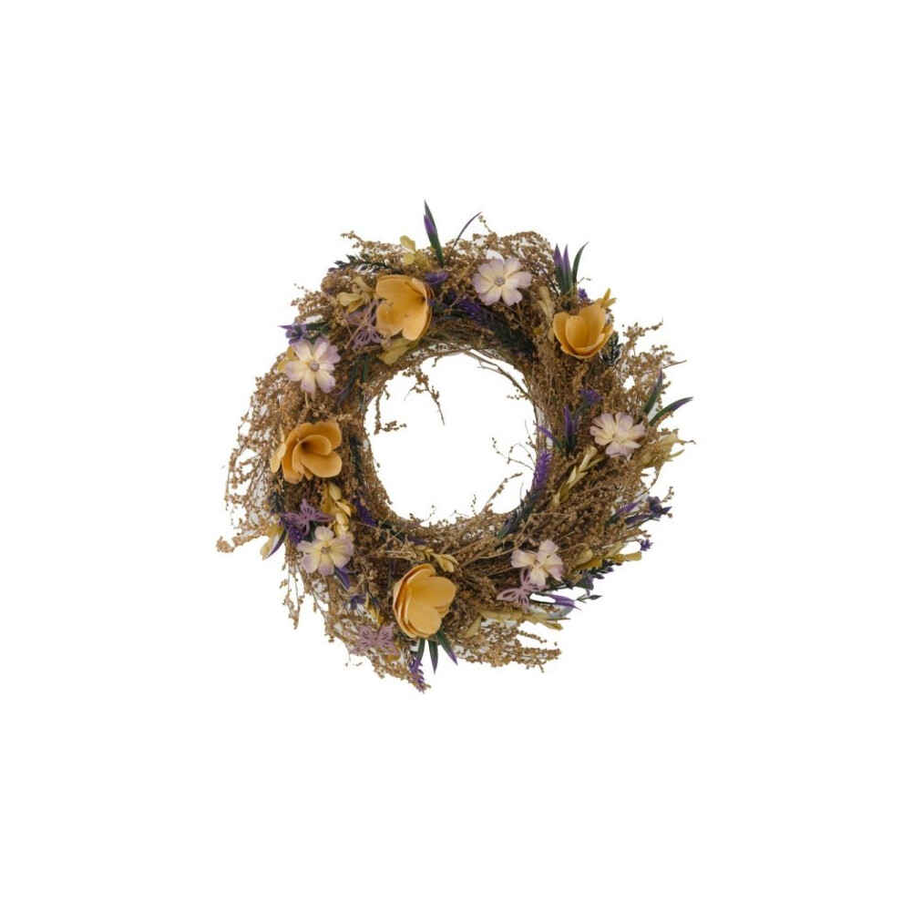 Artificial Flower Door Wreath Spring Viola Lavender Hanging Home Garden Decor