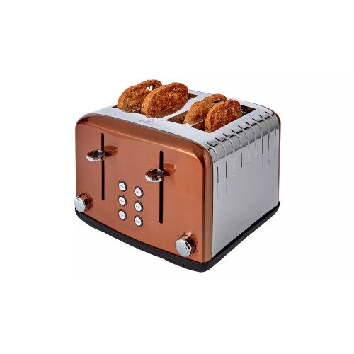 Cookworks Pyramid 4 Slice Toaster Copper Kitchen Decor 2