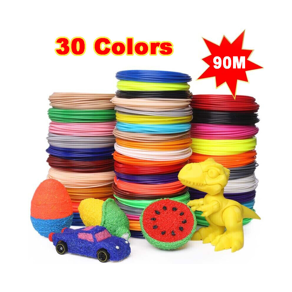 30X 3m PLA Filament for 3D Doodle Printing Pen 30 Colours 1.75mm Set