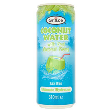 Grace Coconut Water Juice Drink with Real Coco. Pieces 310ml (Pack of 12)