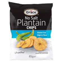 Grace Plantain Chips No Salt 85g (Pack of 9)