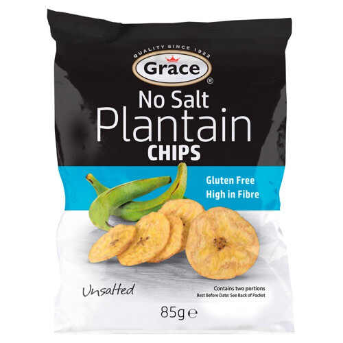 Grace Plantain Chips No Salt 85g (Pack of 9) 1