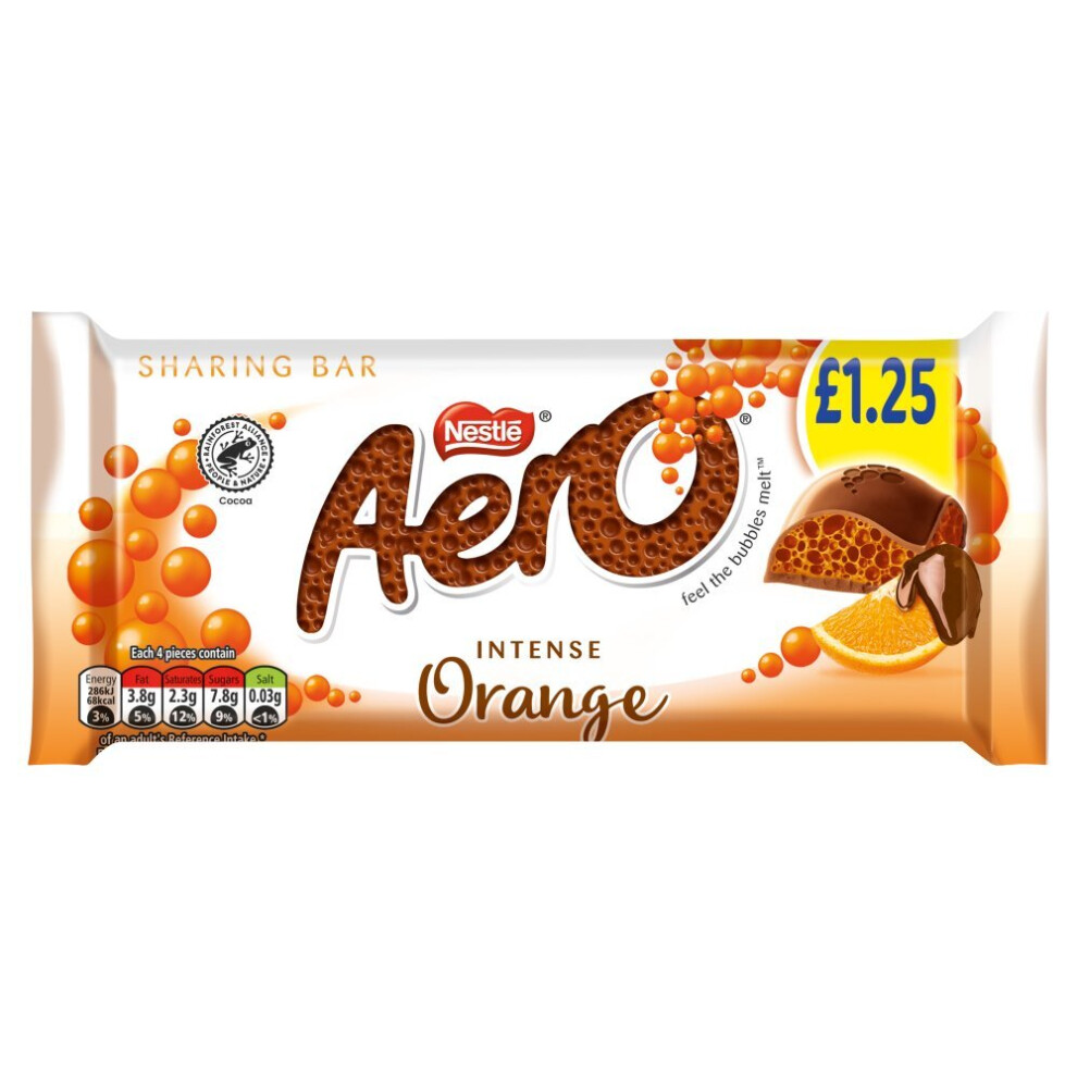 Aero Orange Chocolate Sharing Bar 90g ( Pack of 15 )