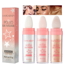 3 Colors Body Glitter, Shimmer Face and Body Highlighter Powder with Sponge Head