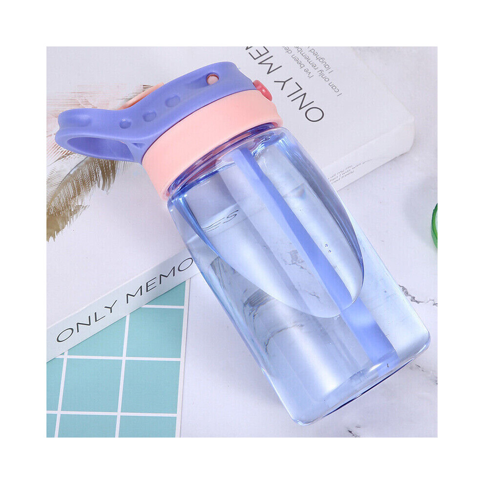 ( Purple) 480Mlfree Water Bottle With Straws Drinking Cup Bottle Leak Proof Purple,Not,Specified Srj Star