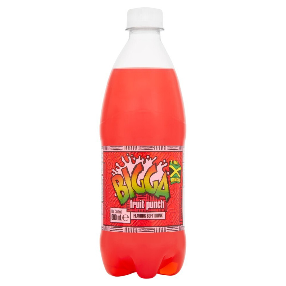 Bigga Fruit Punch Flavour Soft Drink 600ml ( Pack of 12 )