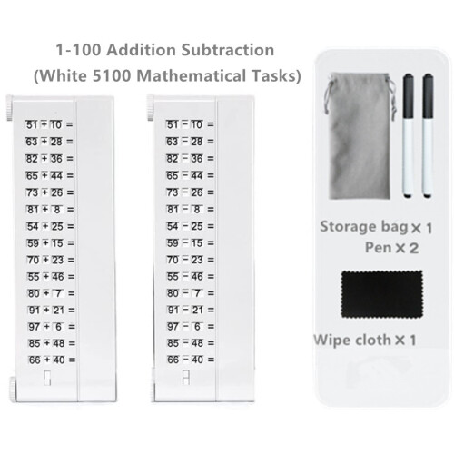 ( 1-100 Addition Subtraction (Wh...) Children's Practice Math Board ...