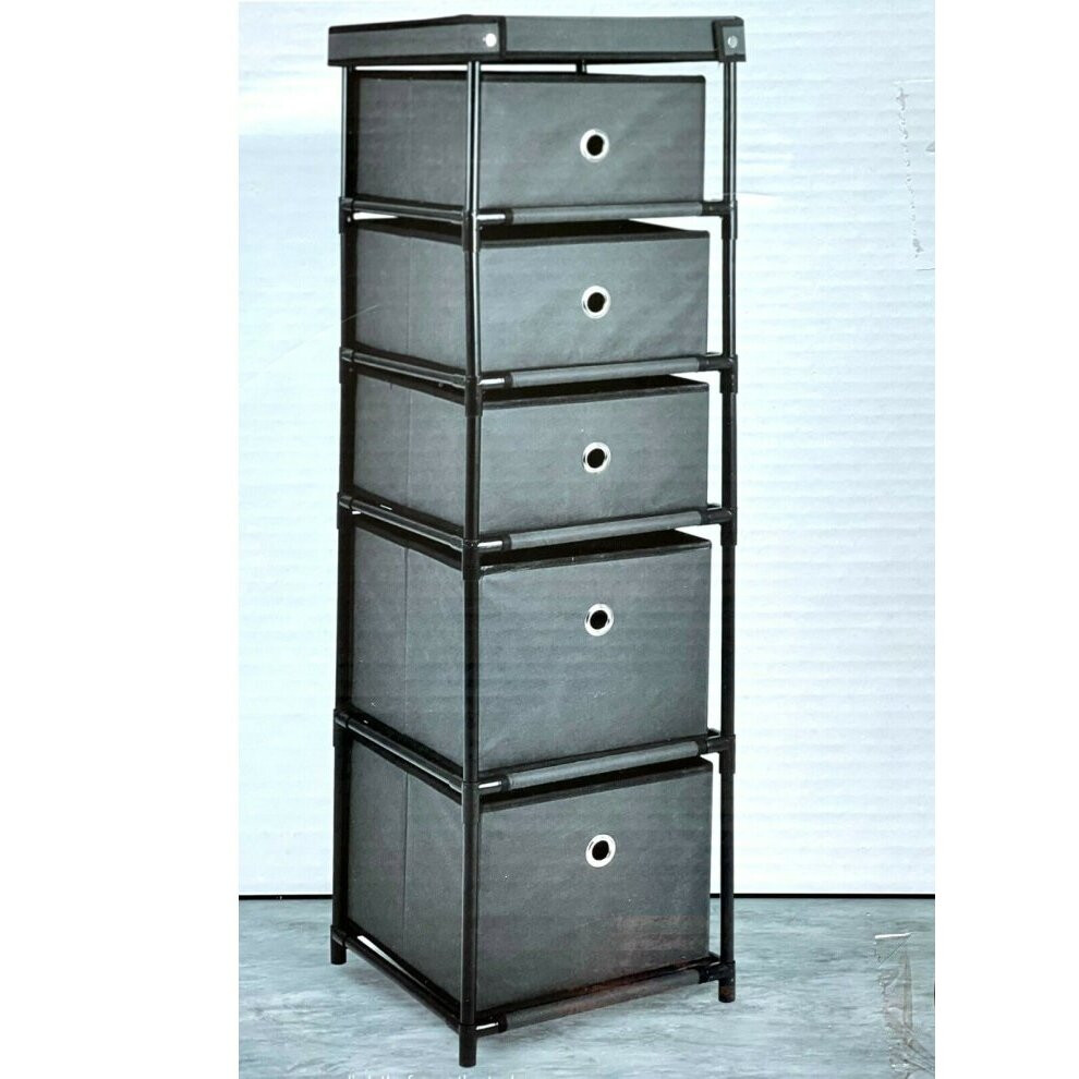 Canvas 5 Chest Of Drawer Bedroom Furniture Storage Cabinet Unit Organiser