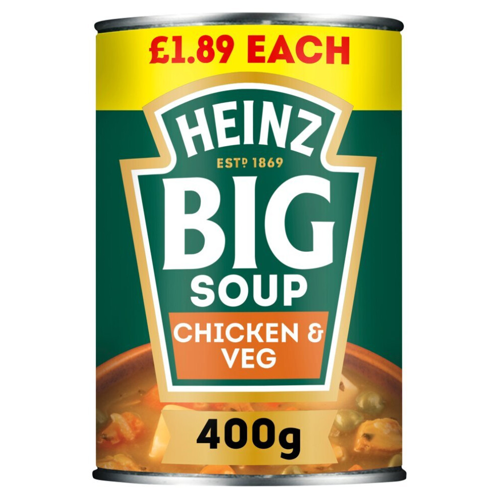 Heinz Big Soup Chicken & Vegetable 400g (Pack of 6)