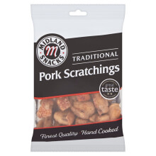 Midland Snacks Traditional Pork Scratchings 70g (pack of 12)