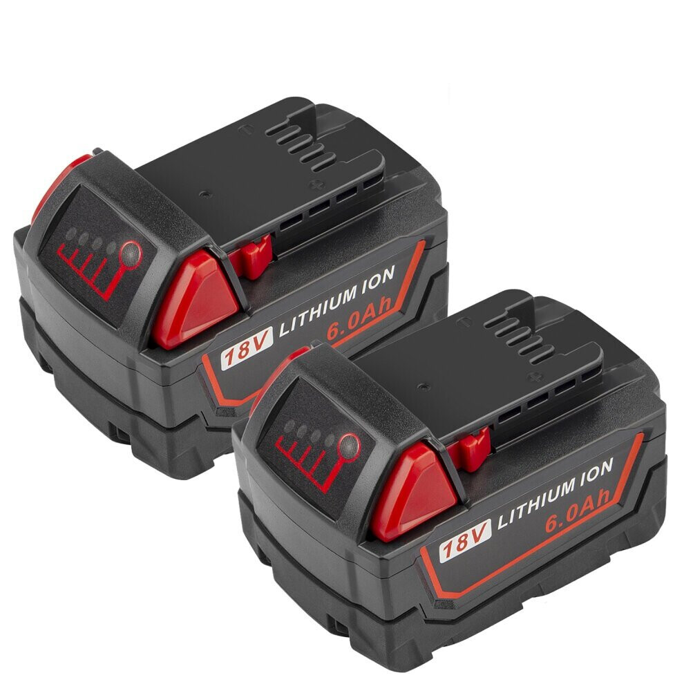 2X for Milwaukee M18 18V Extended Capacity Battery Lithium XC 6.0 Ah 48-11-1860