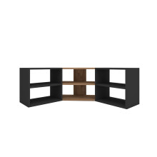 (Atlantic Pine & Anthracite) Bonnett Corner TV Stand Entertainment Center