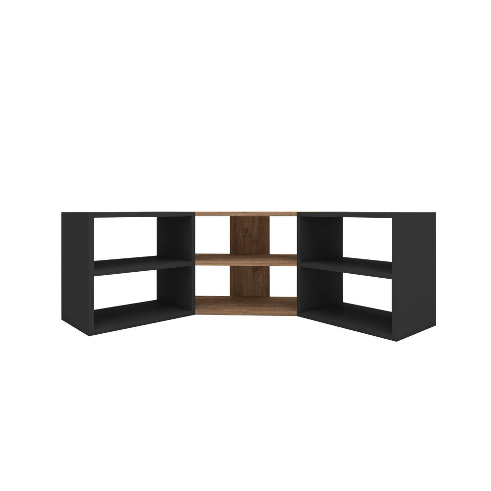 (Atlantic Pine & Anthracite) Bonnett Corner TV Stand Entertainment Center