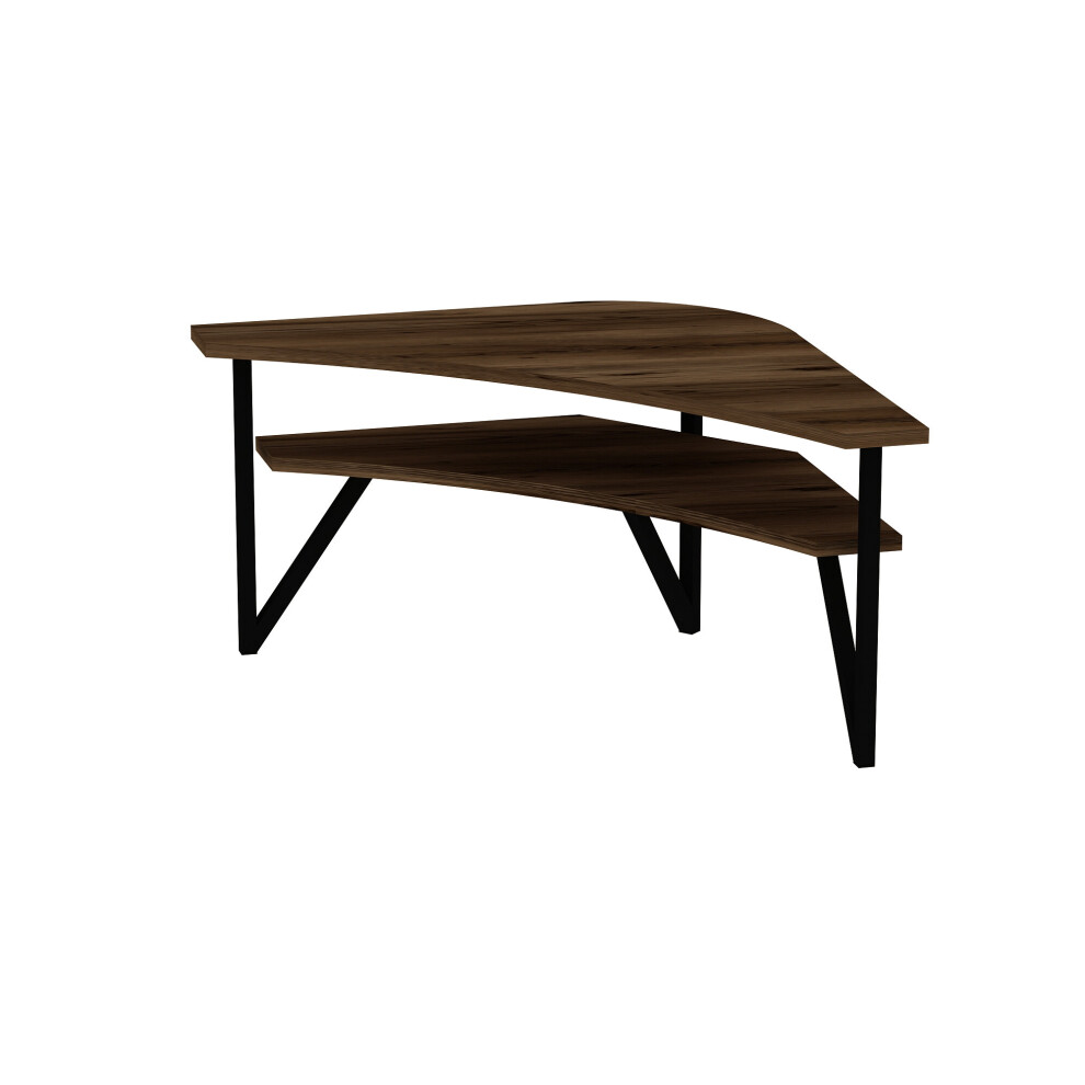 (Light Walnut) Lotte Corner TV Stand Entertainment Center