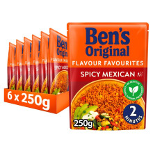 Uncle Bens Spicy Mexican Microwave Rice, Bulk Multipack 250g (Pack of 6)