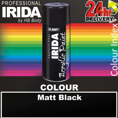 HB Body IRIDA Matt Black Professional Spray Paint 400ml