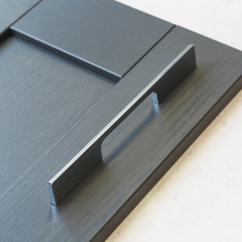 Polished Chrome Square Slim Kitchen Cabinet Pull Handle 224mm 2