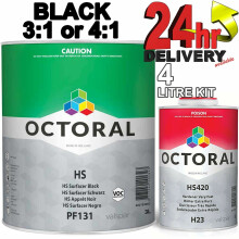 Octoral PF131 + H23 Black HS Primer Surfacer with Very Fast Hardener 4Litre Kit
