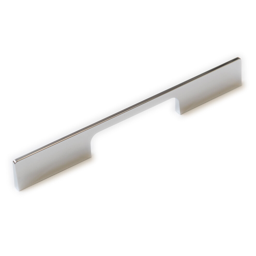 Polished Chrome Square Slim Kitchen Cabinet Pull Handle 224Mm 5060796701791