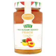 Stute No Sugar Added Peach Extra Jam 430g ( pack of 6 )