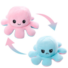 Reversible Mood Octopus Plush Baby Toy Pink/Blue