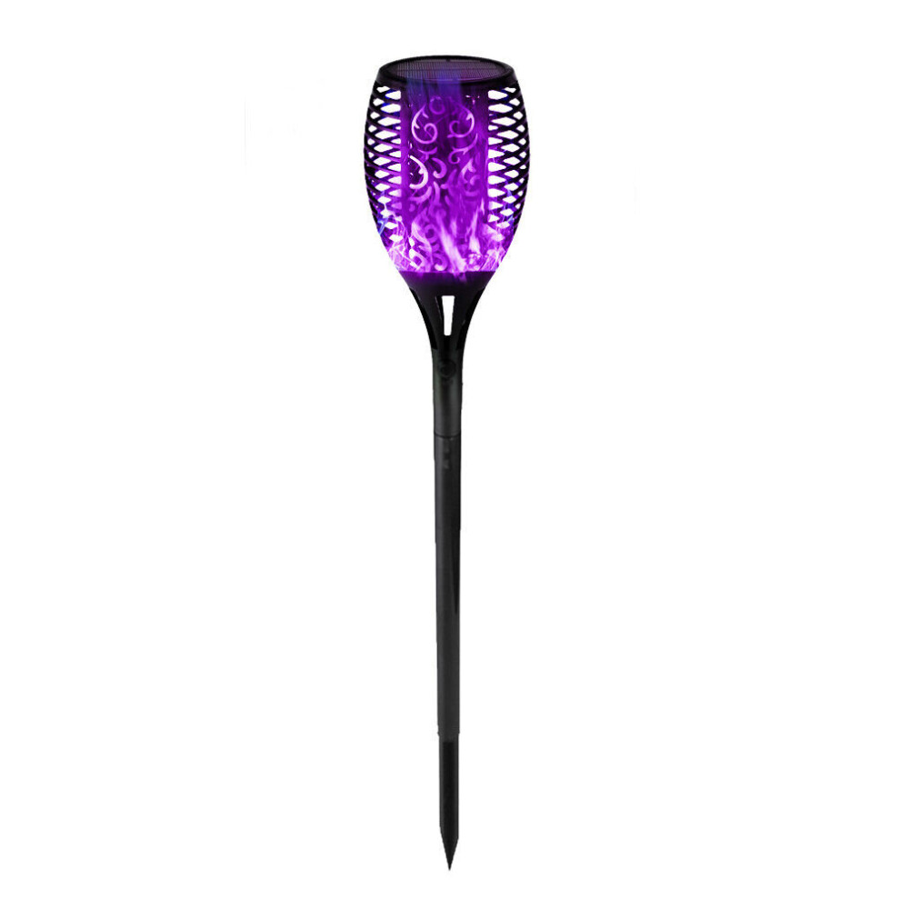 ( Purple Light) Solar Flickering Flame Effect Torch Lights Outdoor Garden LED Stake Lamp