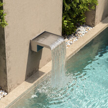 (200mm/130mm) 200-600mm Stainless Steel Waterfall WATER BLADE Cascade Koi Fish Pond BACK INLET