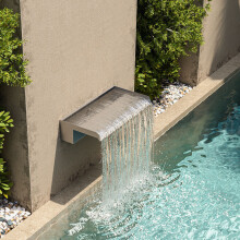 (400mm/130mm) 200-600mm Stainless Steel Waterfall WATER BLADE Cascade Koi Fish Pond BACK INLET