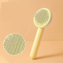 ( yellow) Hair Removal Pet Hair Cleaner Steel Needle Combs Hair Brush Cat Dog Comb
