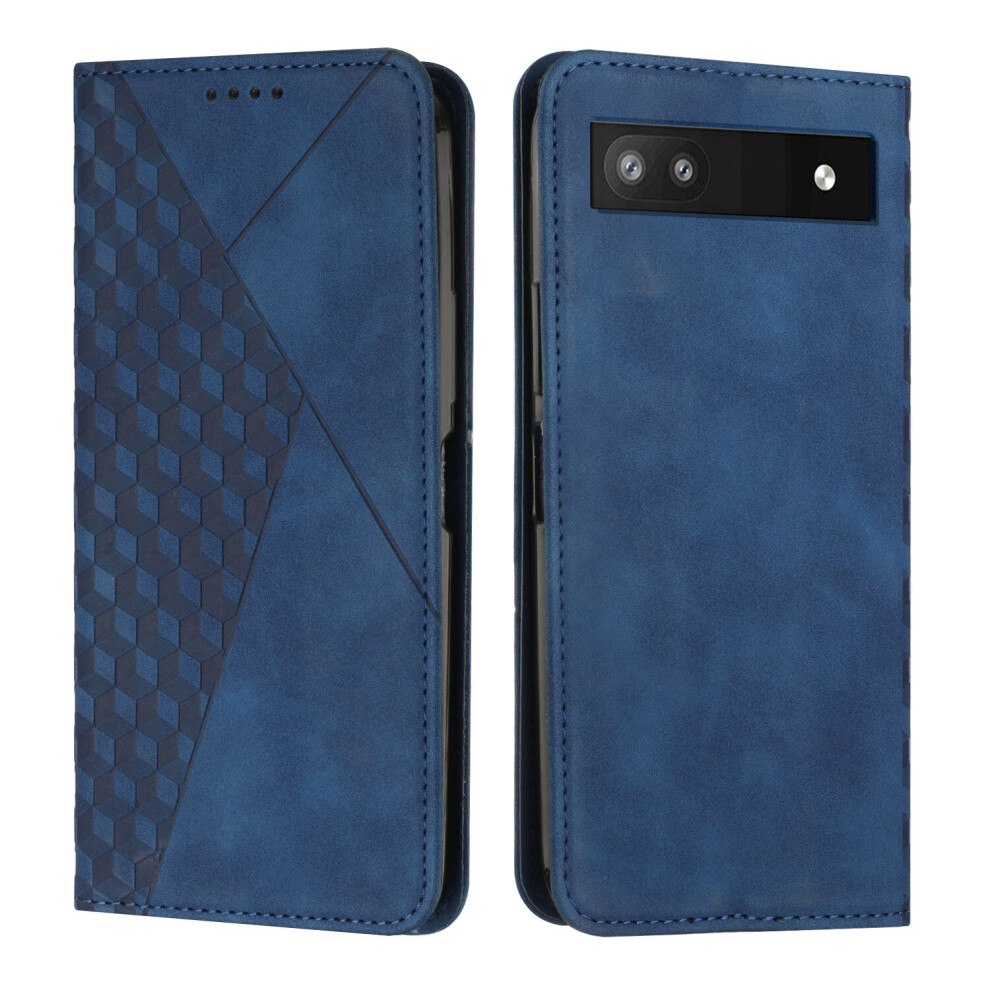 (Blue) Case for Google PIXEL 6A Cover Wallet Protection PU Leather Flip Magnetic