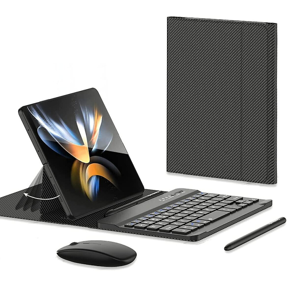 (Carbon Fiber) Phone Case Wireless Keyboard Mouse Capacitive Pen For Samsung Galaxy Z Fold 4 Not,Specified 768611148084