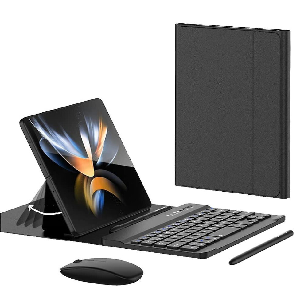 (Black) Phone Case Wireless Keyboard Mouse Capacitive Pen For Samsung Galaxy Z Fold 4 Black 768611148114