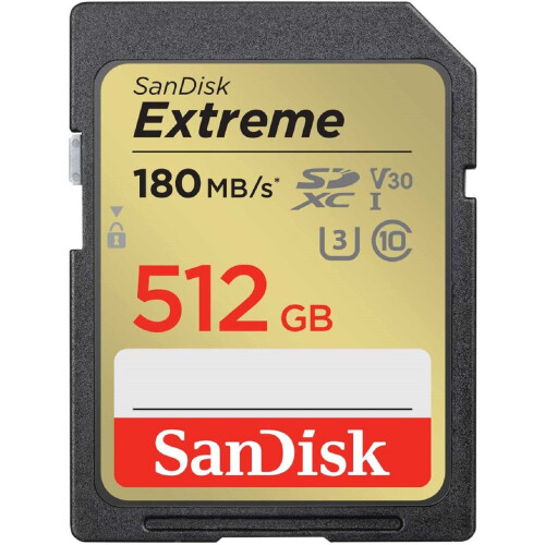 SanDisk Sandisk SD Extreme 180MB/s Read Flash Memory Card 512GB