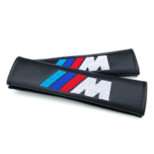2Pcs High-Quality Carbon Fibre Car Seat Belt Shoulder Cushion Covers for BMW Auto